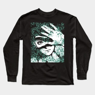 Punk Fashion Style Retro Green Glowing Girl Long Sleeve T-Shirt